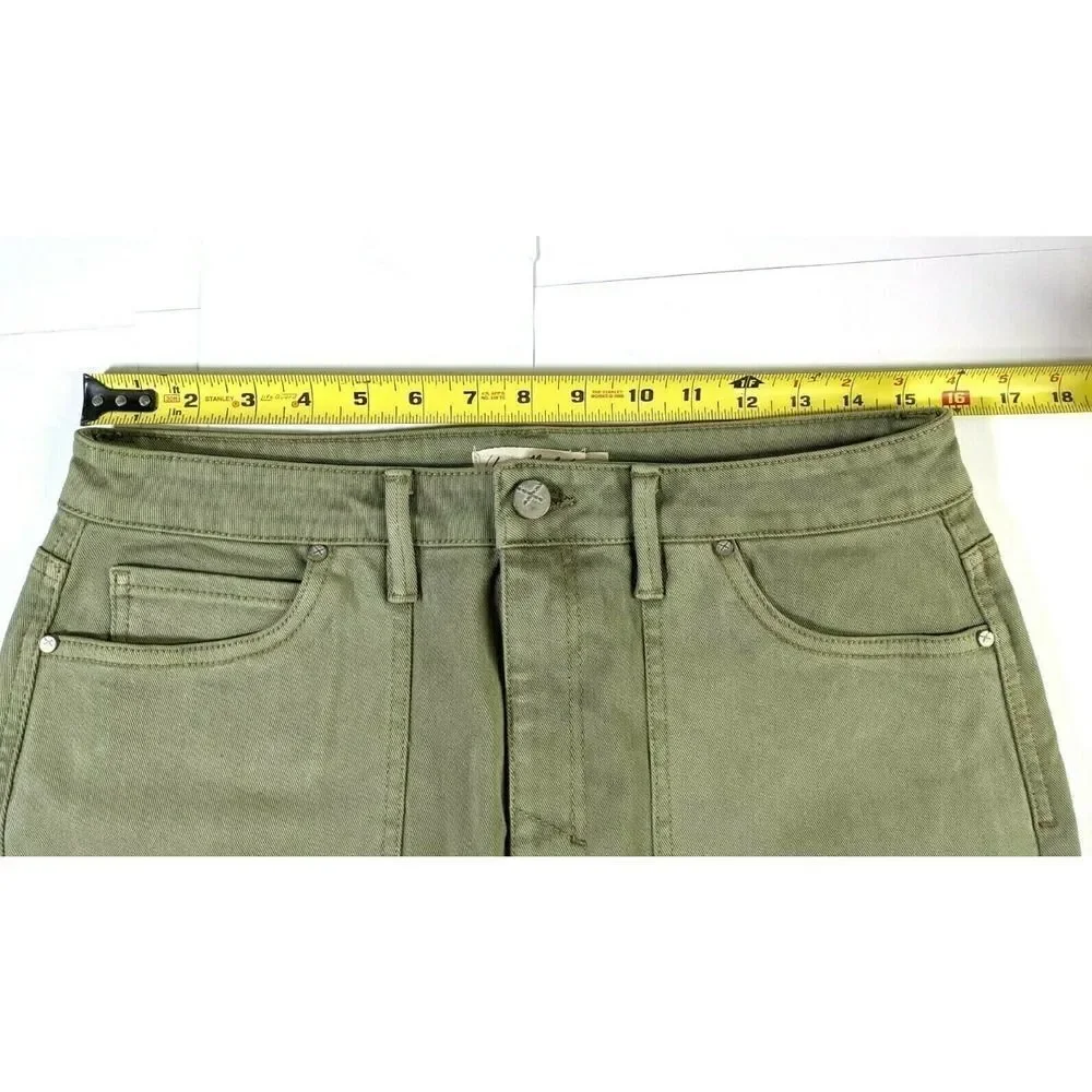 Anthropologie Unpublished Green‎ Denim Jean Mini Skirt Size 30 Pockets